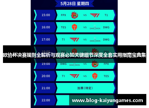 欧协杯决赛规则全解析与观赛必知关键细节深度全套实用指南宝典集 欧协杯决赛规则全解析与观赛必知关键细节深度全套实用指南宝典集